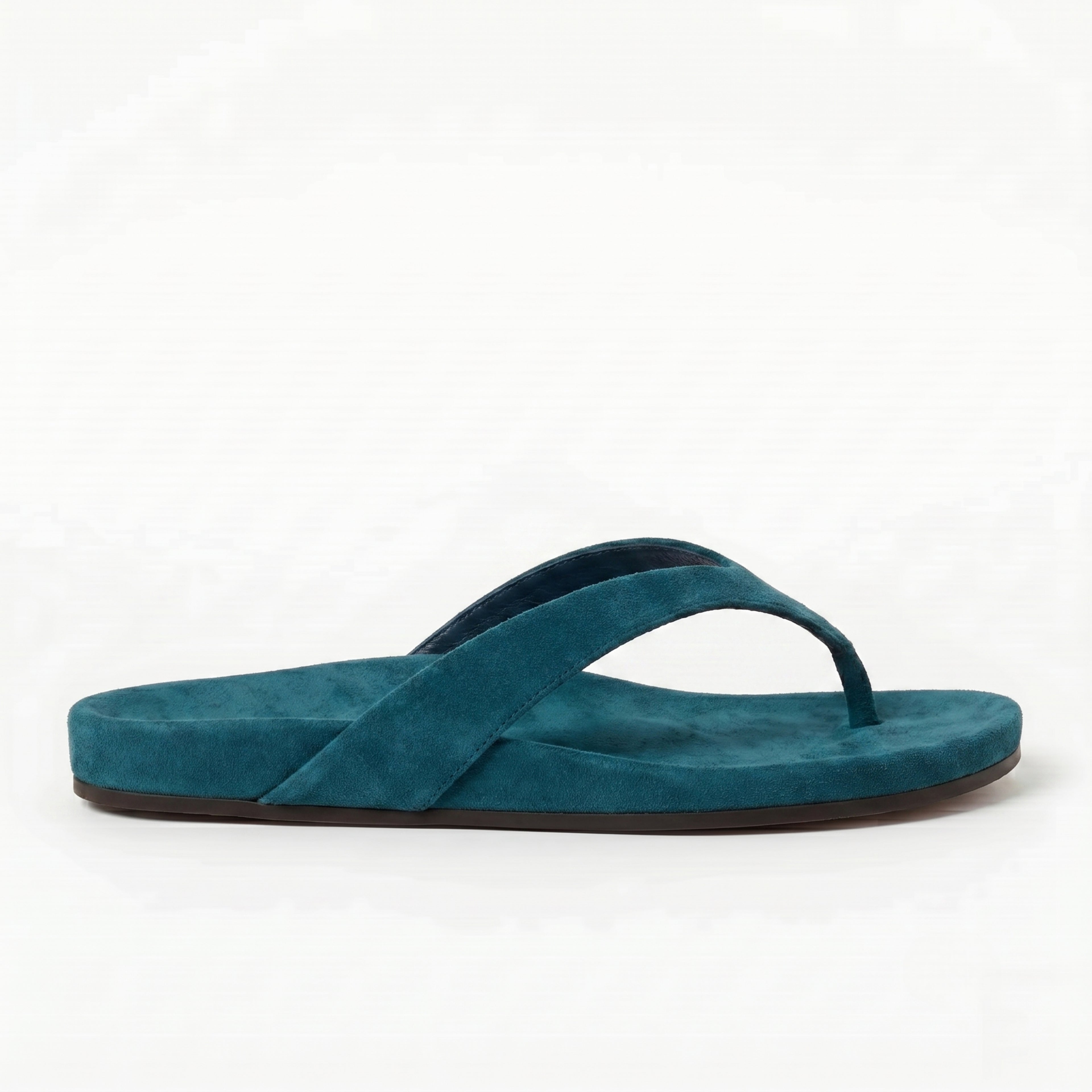 The Dual Stride Deep Teal  Premium Suede Thong Sandals