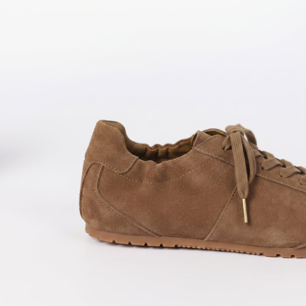 The Dual Stride Retro Khaki Suede Casual Sneakers