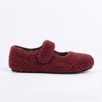 The Dual Stride  Red Cozy Fleece Mary Jane Flats