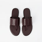 The Dual Stride Deep Burgundy Calfskin Thong Sandals