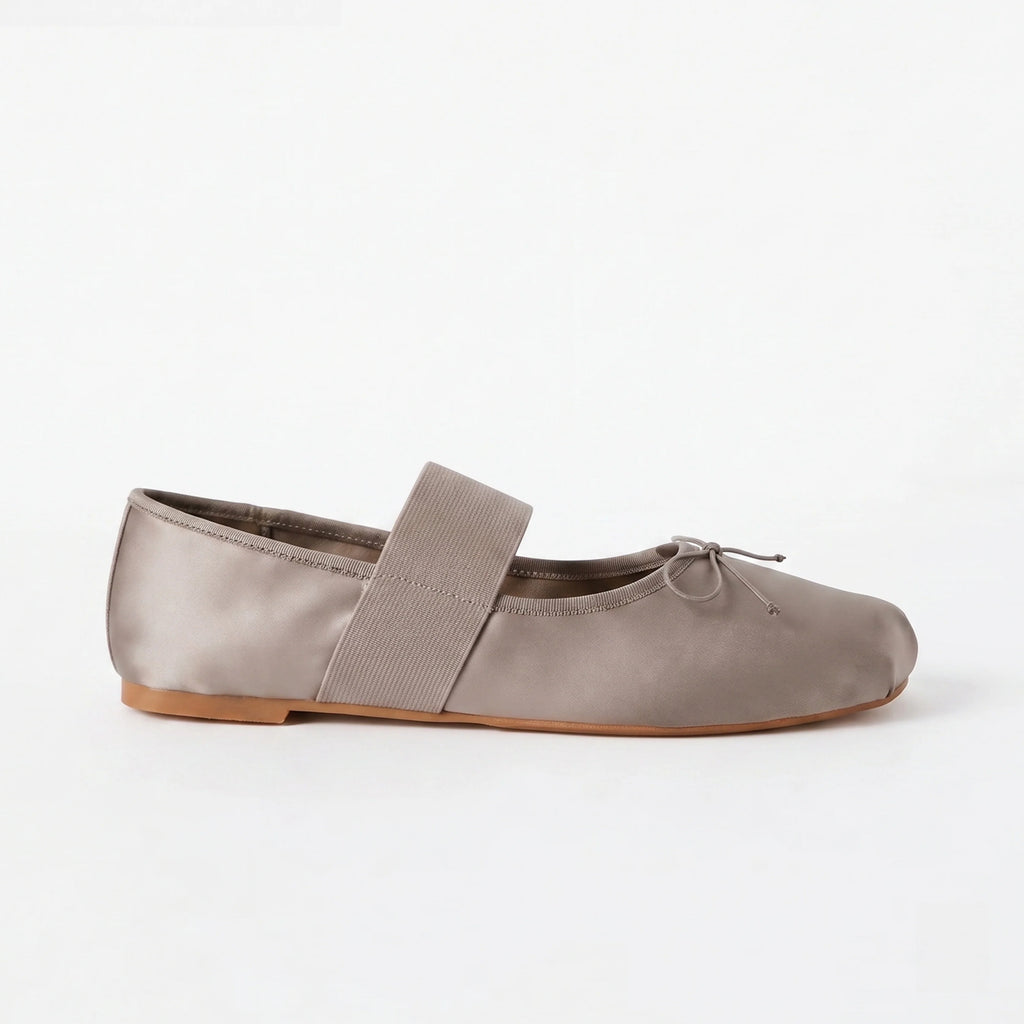 The Dual Stride Sliver Satin Mary Jane Ballet Flats