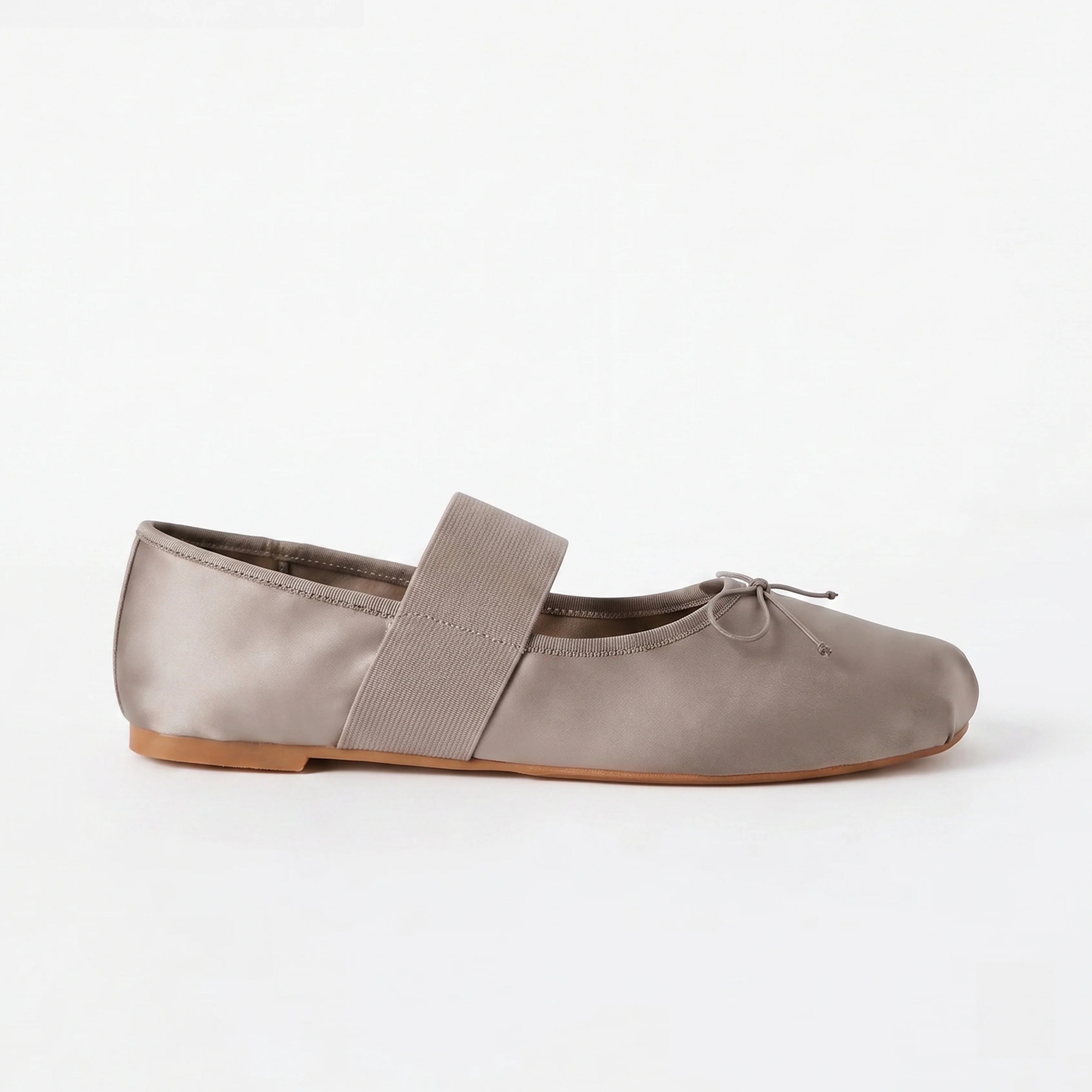 The Dual Stride Sliver Satin Mary Jane Ballet Flats