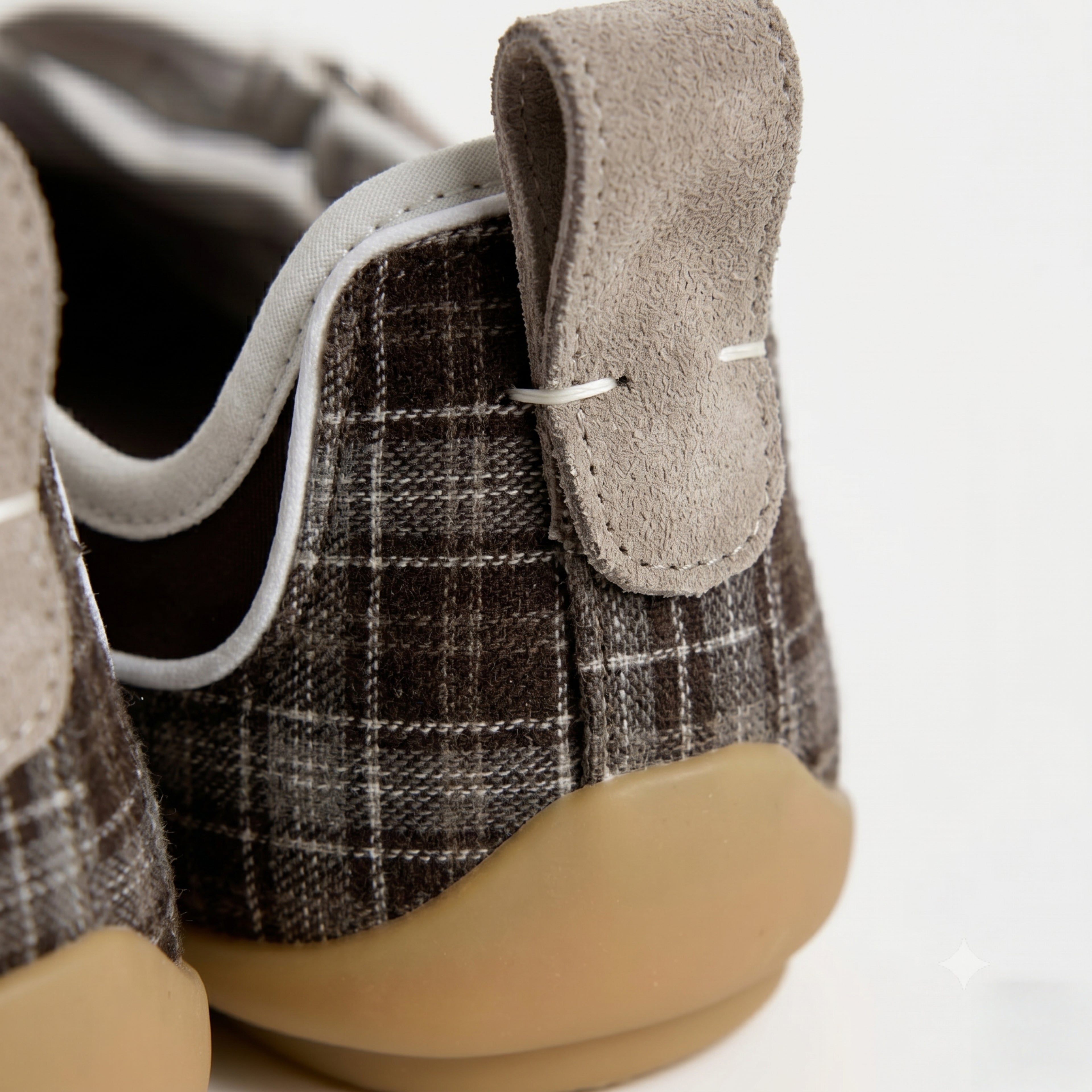 The Dual Stride Grey Vintage Plaid Tabi Mary Janes
