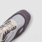 The Dual Stride Grey Square-Toe Minimalist Retro Trainer