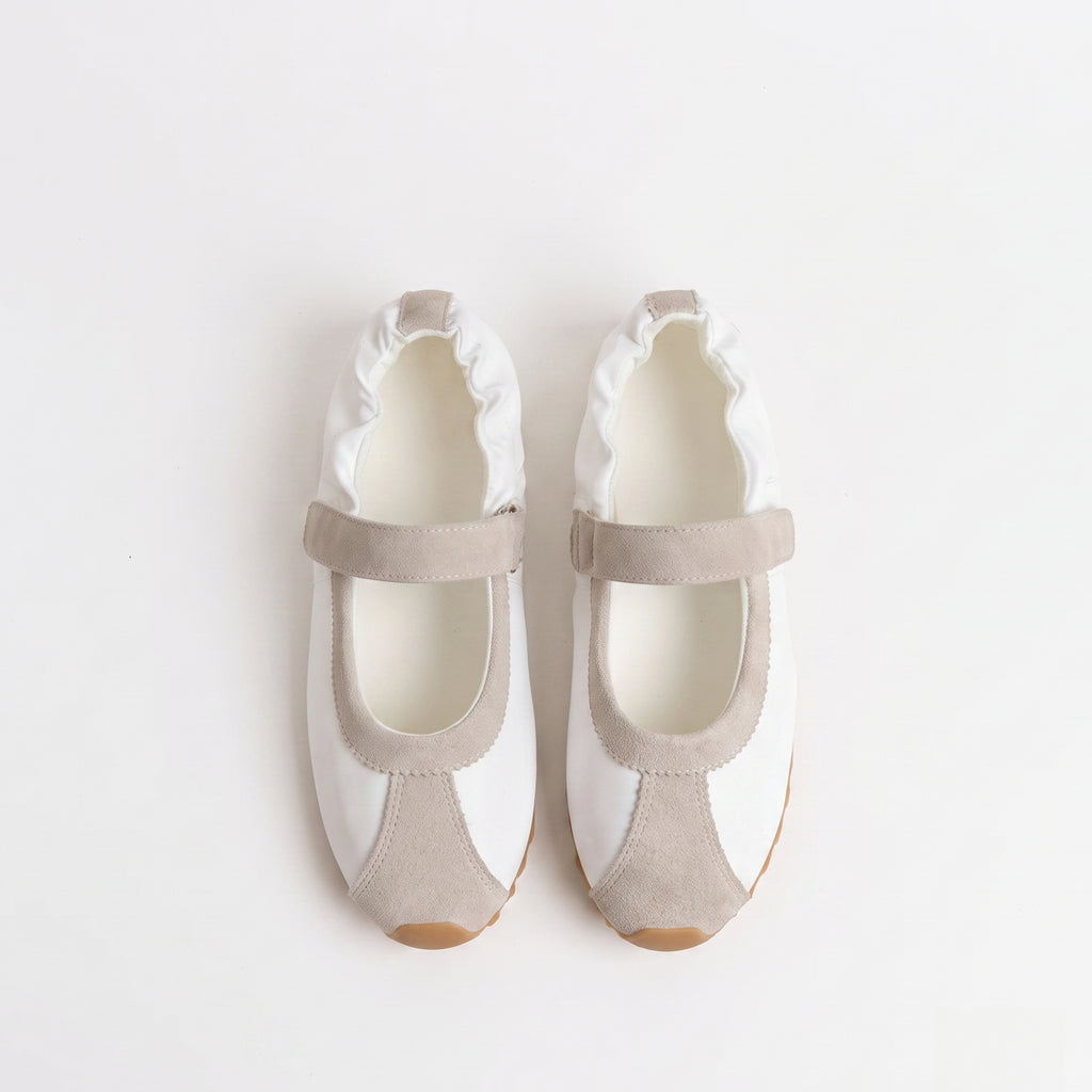 The Dual Stride White Mary Jane Sneaker Flat