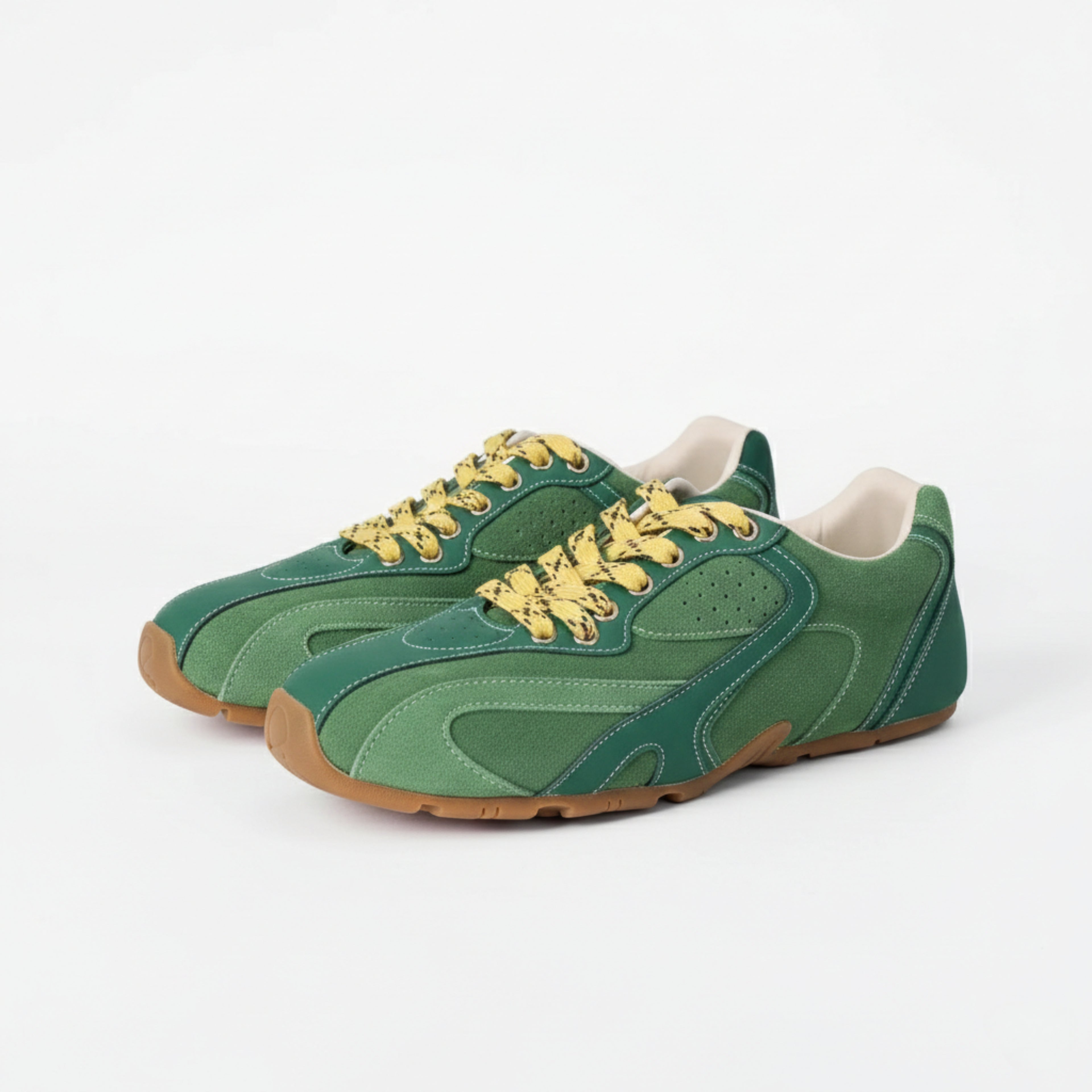 The Dual Stride Women‘s Retro Green Casual Sneakers