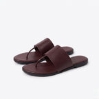 The Dual Stride Deep Burgundy Calfskin Thong Sandals