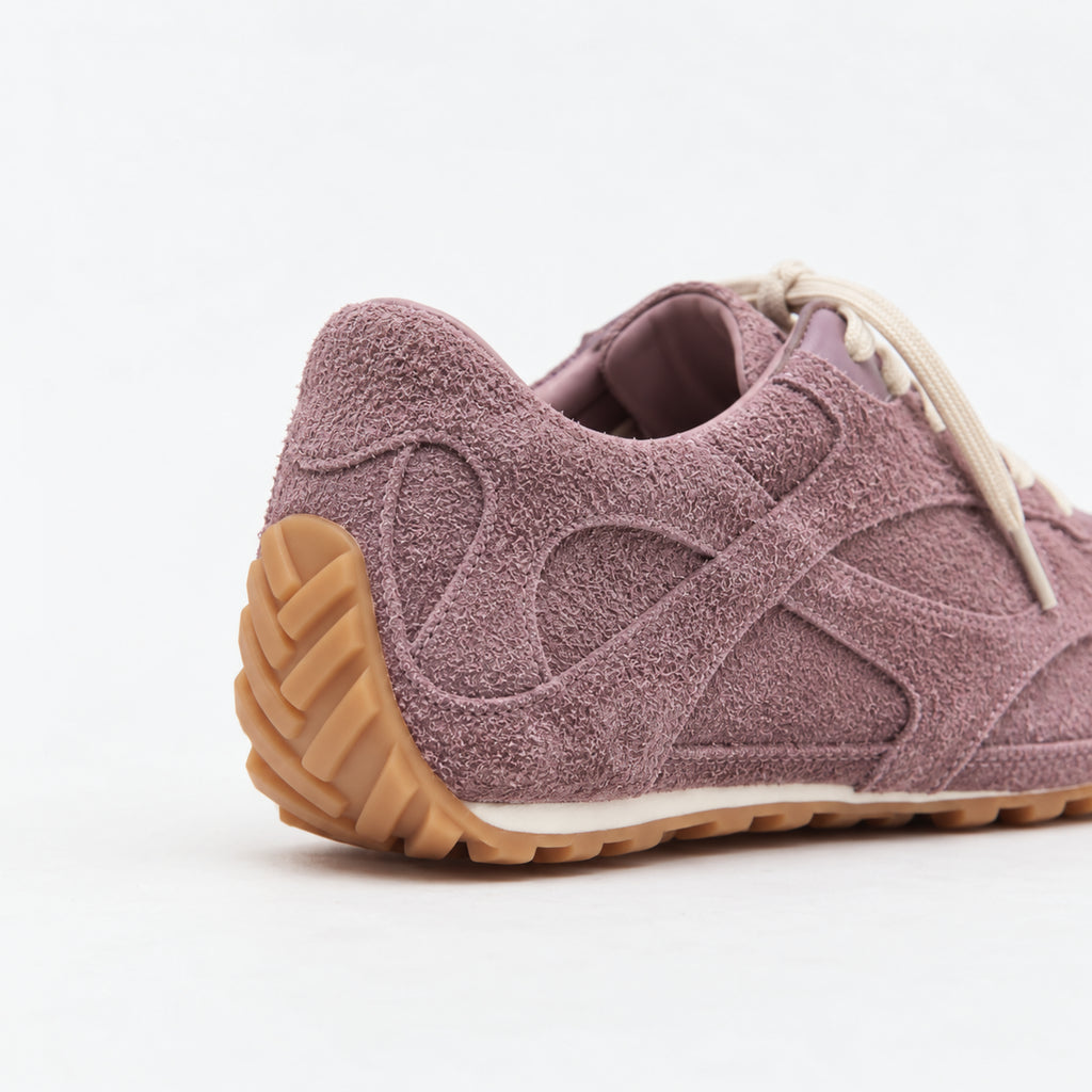 The Dual Stride Dusty Pink Suede Retro Low-Profile Sneakers