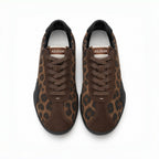 The Dual Stride Leopard Brown Retro Sneakers
