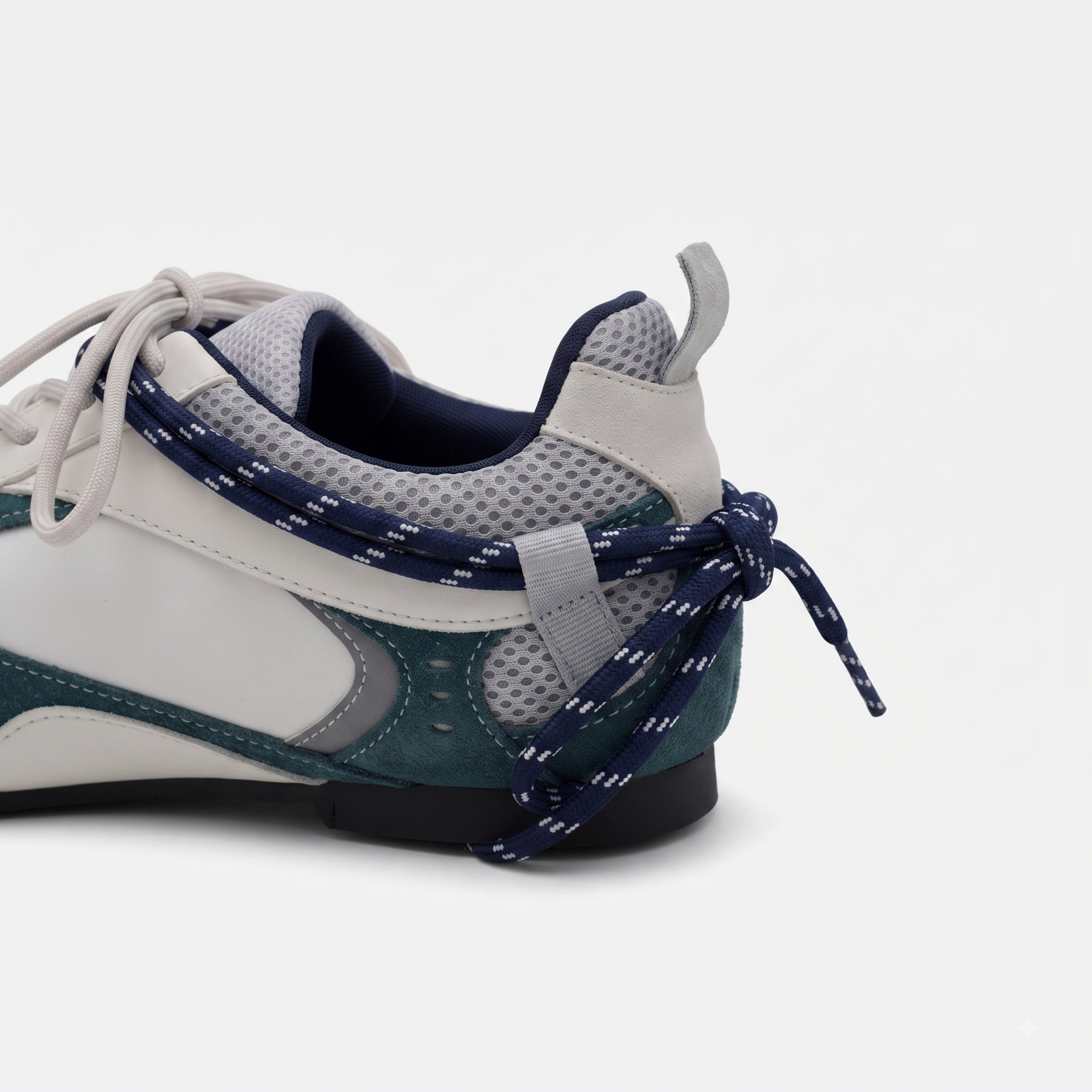 The Dual Stride Women's White Vintage Trek Retro Trainer Sneakers