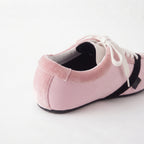 The Dual Stride Pink Velvet Spliced Retro Sneakers