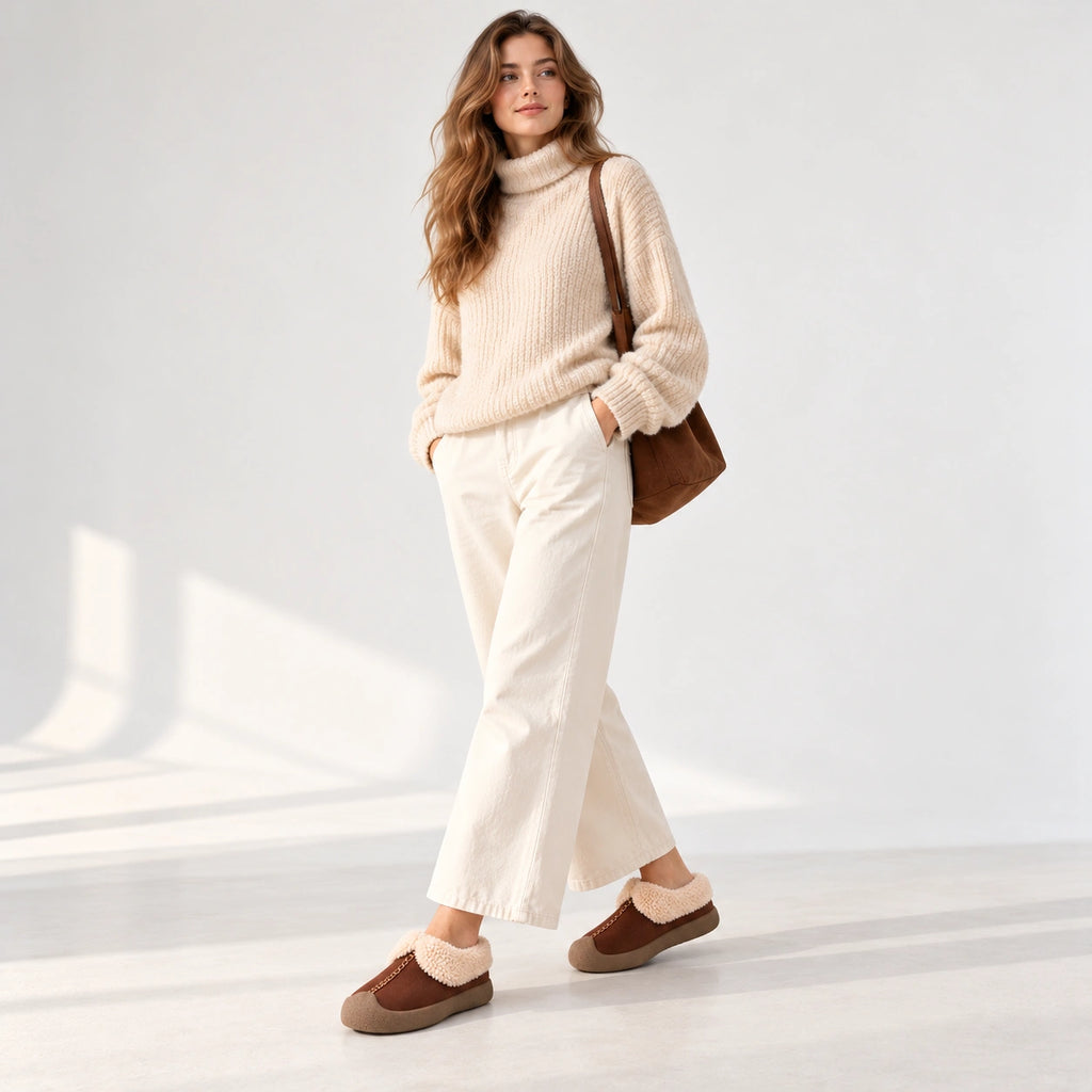 The Dual Stride Cozy Fleece Slip-On Shoes