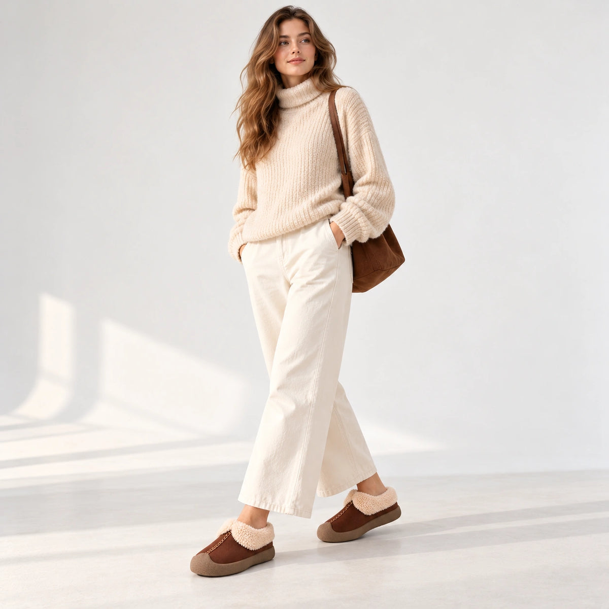 The Dual Stride Cozy Fleece Slip-On Shoes