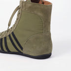 The Dual Stride Olive Stripe Retro High Top Ankle Boots