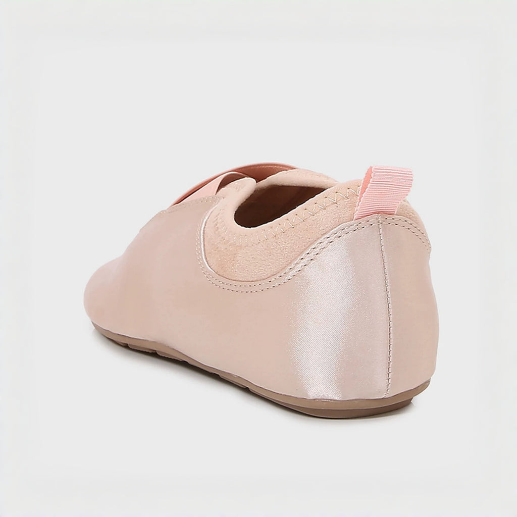 The Dual Stride Pink Satin Ballet Flats