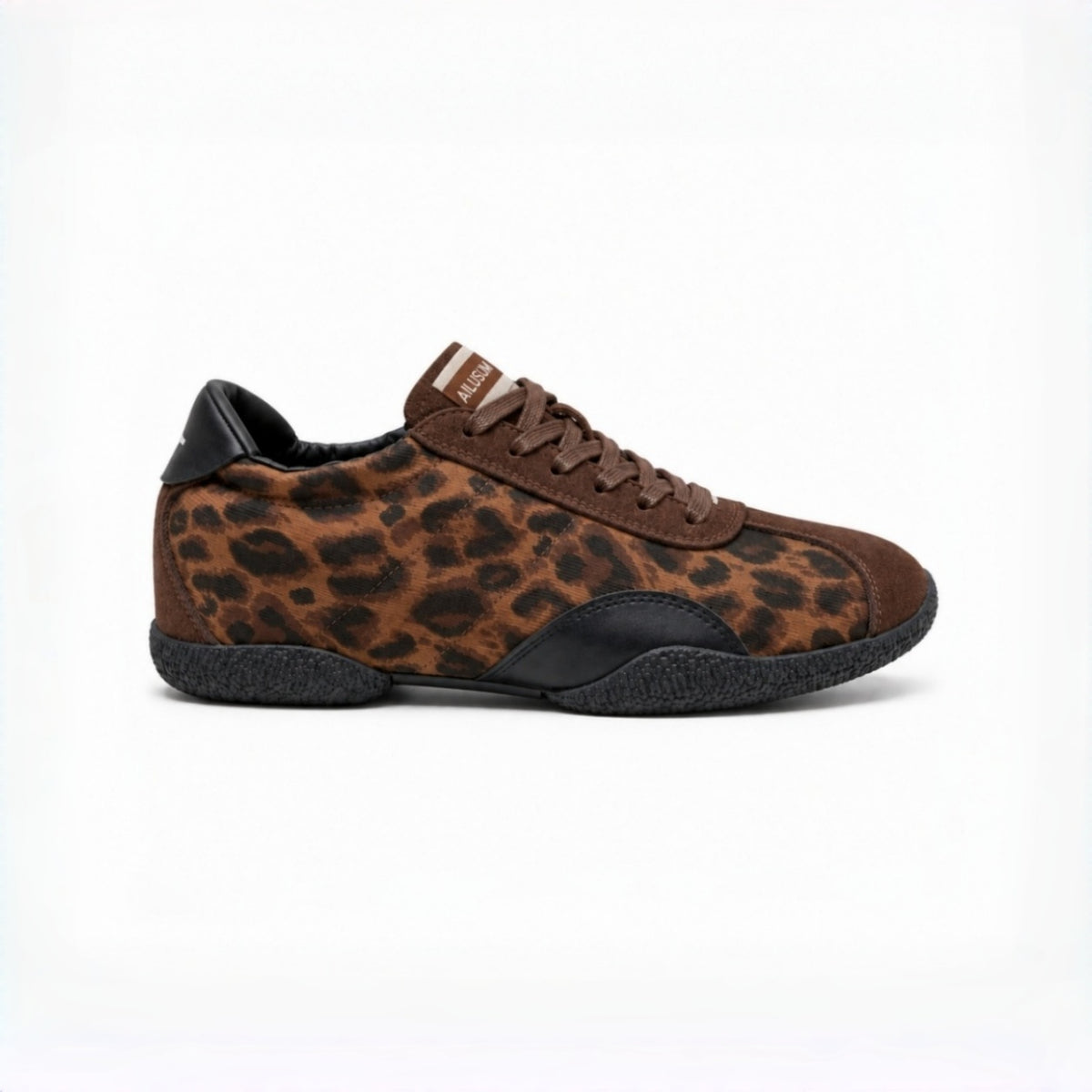 The Dual Stride Leopard Brown Retro Sneakers