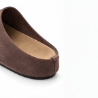 The Dual Stride Taupe Brown Suede Slip-On Mules
