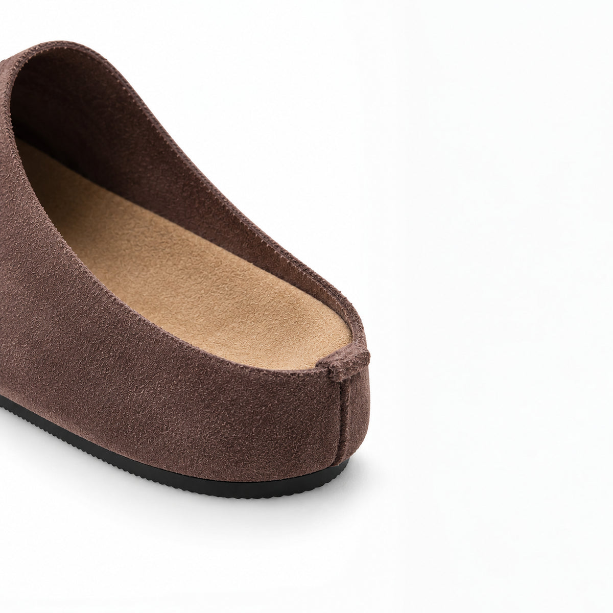 The Dual Stride Taupe Brown Suede Slip-On Mules