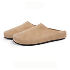 The Dual Stride Beige Suede Slip-On Mules