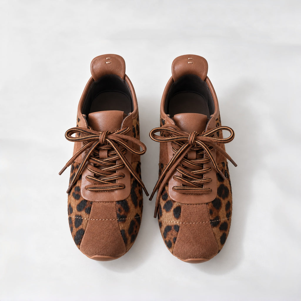 The Dual Stride Leopard Print Retro Casual Shoes