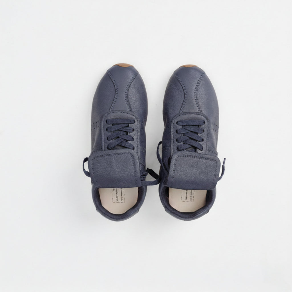 The Dual Stride Women's Navy blue Retro Genuine Leather Sneakers