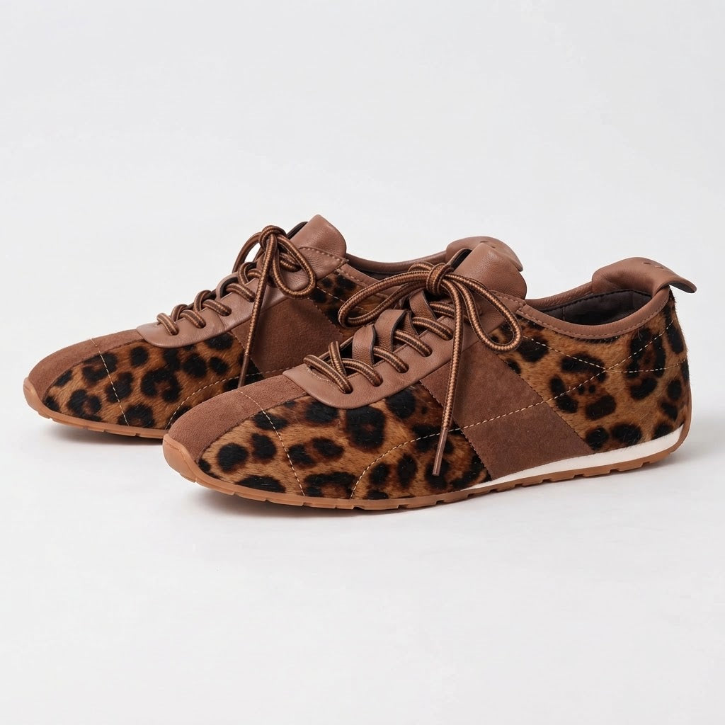 The Dual Stride Leopard Print Retro Casual Shoes