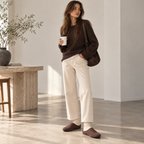 The Dual Stride Taupe Brown Suede Slip-On Mules