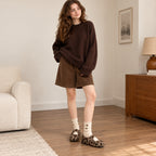 The Dual Stride Women's Leopard Print Fuzzy Mary Jane Flats