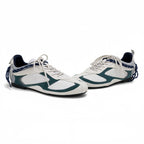 The Dual Stride Women's White Vintage Trek Retro Trainer Sneakers