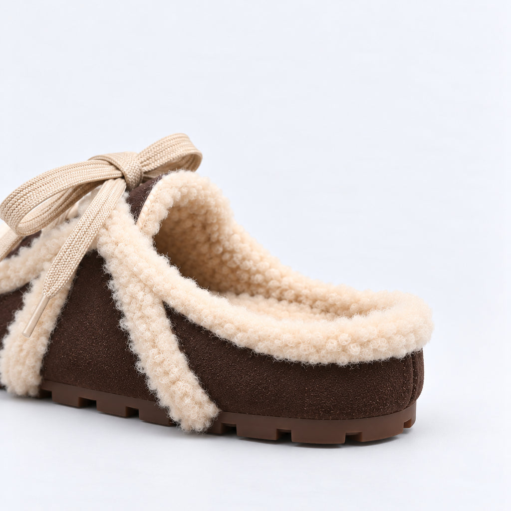 The Dual Stride Women's Dark Brown Cozy Suede Mule Sneakers