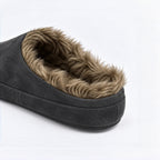 The Dual Stride Women's Grey Suede Fur Lined Mule Slippers