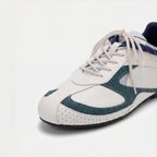 The Dual Stride Women's White Vintage Trek Retro Trainer Sneakers