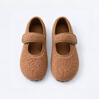 The Dual Stride  Brown  Cozy Fleece Mary Jane Flats