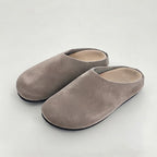 The Dual Stride Gray Suede Slip-On Mules