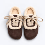 The Dual Stride Women's Dark Brown Cozy Suede Mule Sneakers