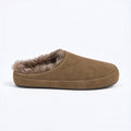 The Dual Stride Women's Brown Suede Fur Lined Mule Slippers
