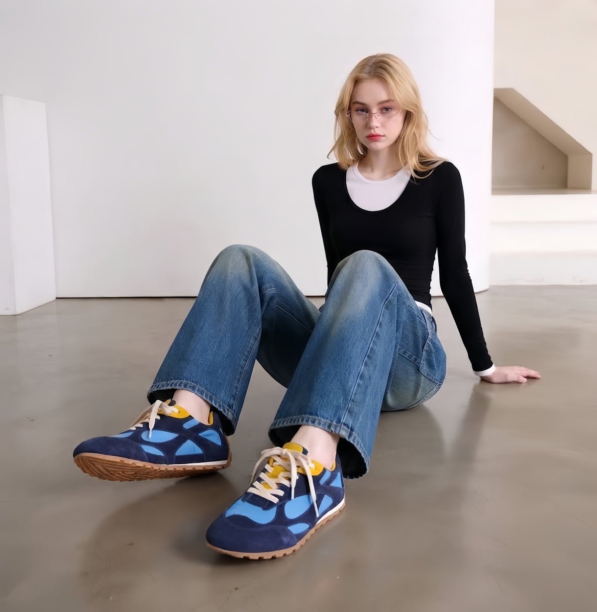 The Dual Stride Vintage Panelled Low-Top Casual Sneakers