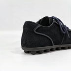 The Dual Stride Navy Blue Suede Retro Sneakers