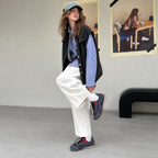 The Dual Stride Charcoal Gray Retro Sneakers