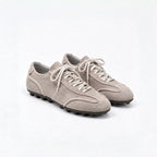 The Dual Stride Gray Suede Retro Sneakers