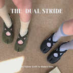 The Dual Stride Black Tabi Mary-Jane Ballet Flat