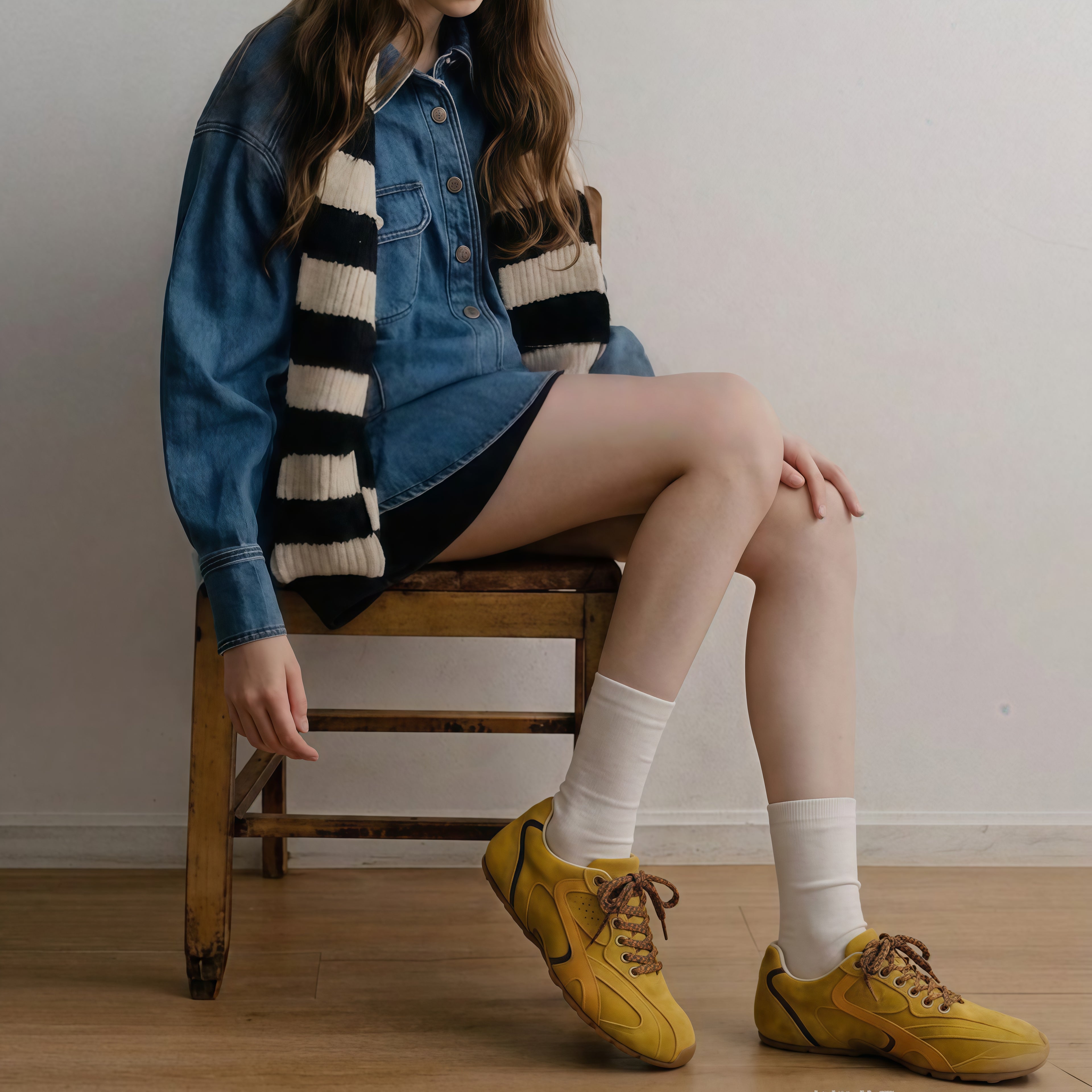 The Dual Stride Women's Retro Bright Yellow Casual Sneakers