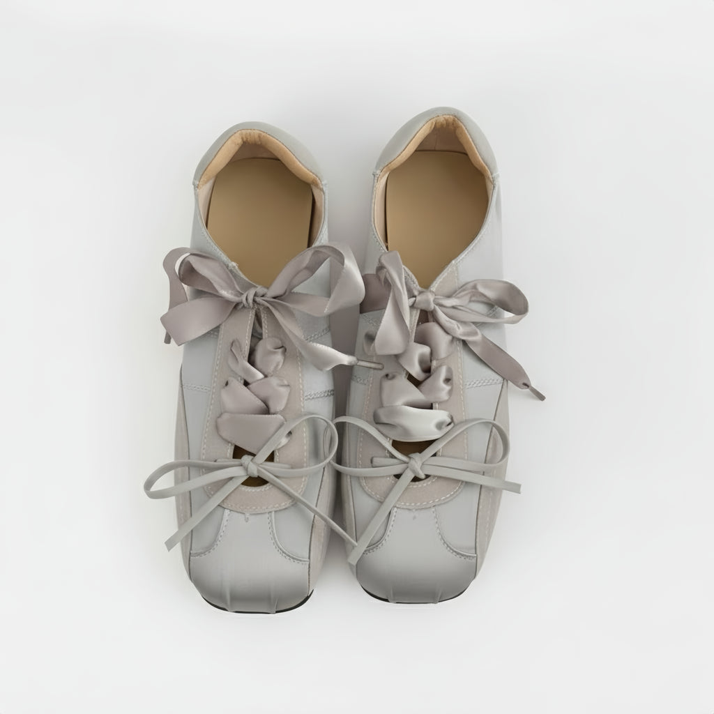 The Dual Stride Women's Silver Ballet Satin Shoes