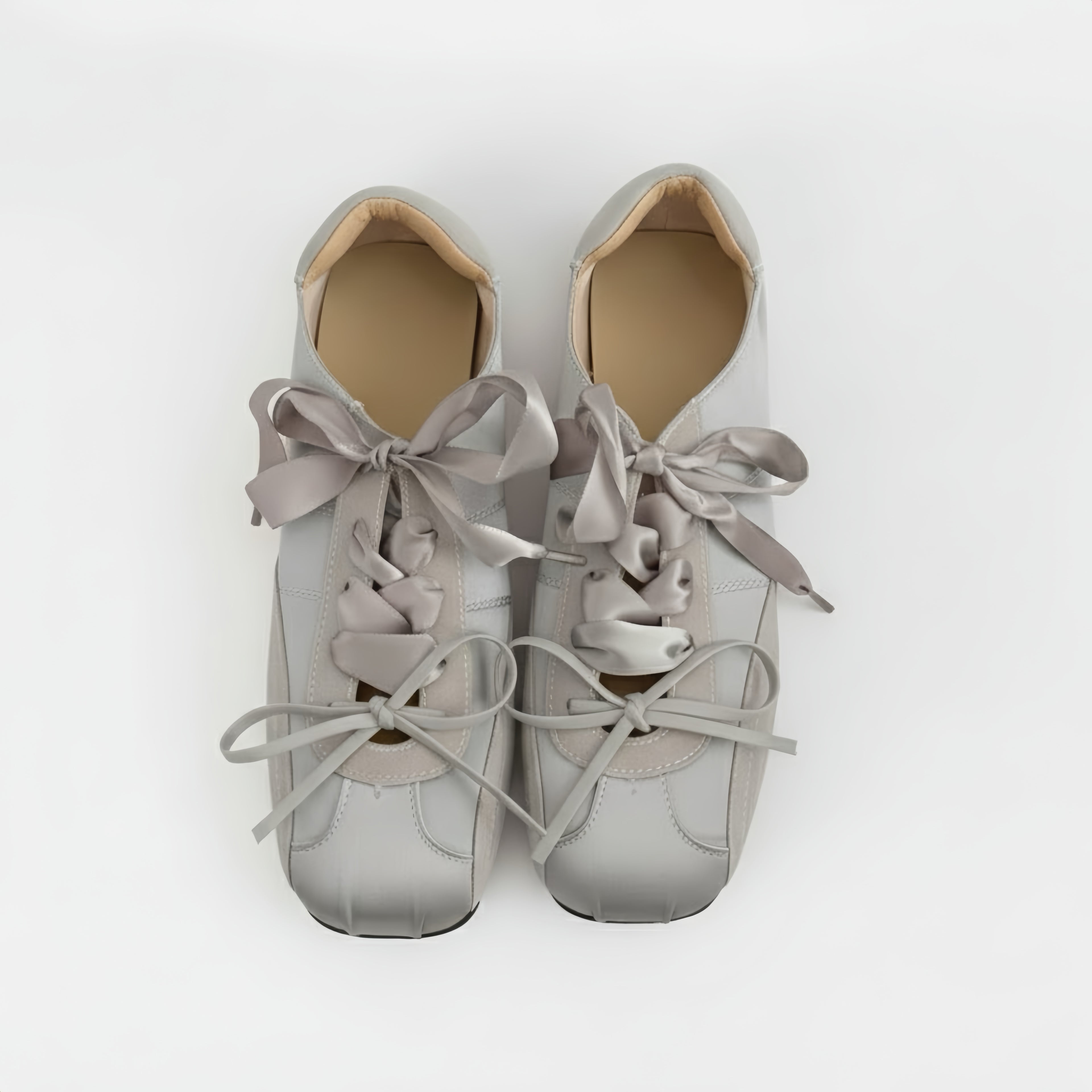 The Dual Stride Women's Silver Ballet Satin Shoes